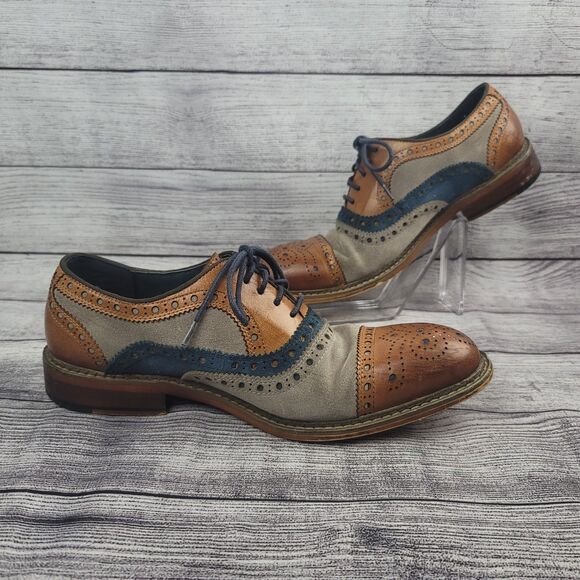 Justin Reece England Smith Casual Brogue Smarts In Brown Size EU 40 US 7 - Picture 2 of 16